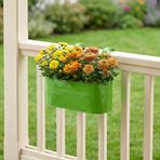 Askılı Metal Elips Saksı - Sökülebilir Askılı Balkon Saksılık ve Çiçeklik 7 Litre (Yeşil)