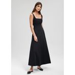 Askılı Siyah Uzun Elbise 1310479-900