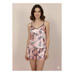 Askılı Şortlu Saten Pijama Takımı Kaplan Desenli S