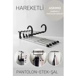Askımo Hareketli Dolap İçi Pantolon Kravat Şal Askı Sistemi Düzenleyici Katmanlı Askılık Organizer Gardırop