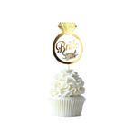 aşkın concept Bride Bekarlığa Veda Altın Varak Baskılı Cupcake Pasta Kürdan 10'lu