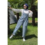 Aşkın fashion Kadın Mavi Kot Tulum Salopet