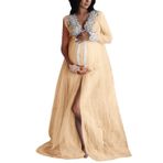 Askwho Maternity gece elbisesi, hamile modası, seksi, tül, bornoz, uzun iç çamaşırı, gecelik, hamile elbisesi, gece elbisesi, gelin bornozu, iç çamaşırı, kutlama için, hamile, Haki., S