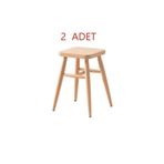 Asl Home Kare Tabure Ahşap Ham 45 Cm 2 Adet