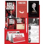 Asla Vazgeçme - Ayraç - Kartpostal - Poster - Yaşamak Cesaret Ister - 2026 Ajanda Gazi Paşa - Imza Duvar Takvimi - Masa Takvimi