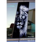 Aslan King Oto Folyo Kaplama - Yan Kapı Sticker - 2Adet Set Tuning Modifiye Yapıştırma