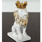 ASLAN KRAL BİBLO FİGÜRÜ BEYAZ GOLD DETAYLI