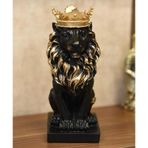 ASLAN KRAL BİBLO FİGÜRÜ SİYAH (GOLD DETAYLI)