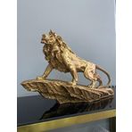 ASLAN KRAL BİBLO FİGÜRÜ TAŞ ÜSTÜNDE ASLAN BÜYÜK BOY GOLD