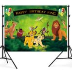 Aslan Kral Doğum Günü Fonu Çizgi Film Aslan Kral Simba Arka Plan Orman Çocuğu Doğum Günü Fotoğraf Posteri Dekorasyon Doğum Günü Partisi Fotoğraf Kabini Donanımı için Malzemeleri (150 x 100 cm)