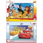 Aslan Kral ve Cars (Şimşek Mc queen) 24 parça 2 li Puzzle/Yapboz