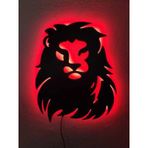 Aslan Led Işıklı Ahşap Tablo