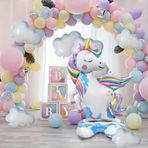 Aslan Unicorn Balon Orta Boy Doğum Günü Partisi Için Büyük At Alüminyumfolyo Balon,paket Içeriği 2 Li