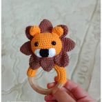 Aslan Yenidoğan 3-6 Ay Bebek Çıngırak Oyuncak Amigurumi