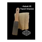 ASLANCAN Ahşap saplı topuk törpüsü ponza taşı ,kabak lifi kese,2li set