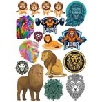 Aslanlar Lions Sticker Set-2 17 Parça Telefon, Tablet, Defter, Laptop Sticker