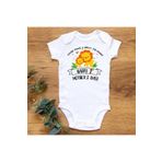 Aslanlı Anne Bebek Organik Baskılı Çıtçıtlı Body 2802-LMNN, 12 Ay