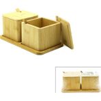 Aslanoğlu Store 2pcs Baharatlık - Tuzluk Ahşap Bambu