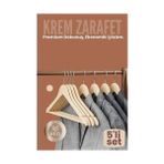 Aslanoğlu Store 5'li Lüks Krem Elbise Ceket Askısı - Ergonomik & Kaymaz Plastik Askı Seti - Ahşap Görünümlü 722531