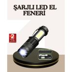 Aslanoğlu Store Küçük Boy Şarjlı LED El Feneri Taşınabilir Klipsli