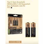 Aslanoğlu Store Type-C Şarjlı 2800MWH 1.5V Şarj Edilebilir 2’li Aa5 Kalın Pil - Lityum Iyon Batarya