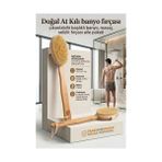 Aslanoğlu Store Uzun Saplı Doğal At Kılı Selülit Karşıtı Vücut Fırçası Peeling Masaj Aleti Selülit Fırçası 723198