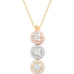 Aslı Gold 3 Renkli Altın Tria Kolye (KLY0038)