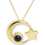 Aslı Gold 99 Dilde Seni Seviyorum Yazan Ay Yıldız Kolye (KLY0284)