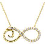 Aslı Gold Altın 14 Ayar Kalp Detaylı Sonsuzluk Kolye (KLY0008)