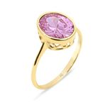 Aslı Gold Altın 14 Ayar Pembe Taşlı Yüzük (YZK0120)