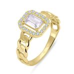 Aslı Gold Altın Baget Taşlı Yüzük (YZK0231)