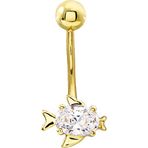 Aslı Gold Altın Balık Model Göbek Piercingi (PC0039)