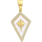 Aslı Gold Altın Beyaz Mineli Kuzey Yıldızı Unisex Kolye Ucu (UC0365)