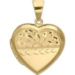 Aslı Gold Altın İşlemeli Kalpli Madalyon Kolye Ucu (UC0072)