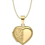 Aslı Gold Altın Kalp Model İşlemeli Madalyon Kolye (KLY1012)