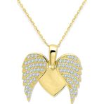 Aslı Gold Altın Kanat Kapaklı Kalp Kolye (KLY0430)