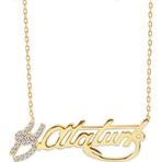 Aslı Gold Altın Kemal Atatürk İmzası Taşlı Kolye (KLY0285)