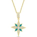 Aslı Gold Altın Mavi Mineli Kuzey Yıldızı Charm Kolye (KLY1441)