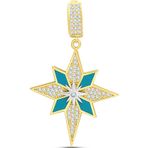 Aslı Gold Altın Mavi Mineli Kuzey Yıldızı Charm Kolye (UC0279)