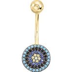 Aslı Gold Altın Nazar Boncuğu Göbek Piercingi (PC0043)