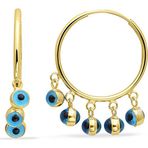 Aslı Gold Altın Nazar Boncuklu Halka Küpe (KP0139)