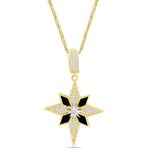Aslı Gold Altın Siyah Mineli Kuzey Yıldızı Charm Kolye (KLY1438)
