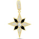 Aslı Gold Altın Siyah Mineli Kuzey Yıldızı Charm Kolye (UC0280)