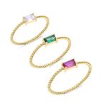 Aslı Gold Altın Taşlı Kombin Baget Yüzük (YZK0238)