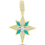 Aslı Gold Altın Turkuaz Mineli Kuzey Yıldızı Charm Kolye (UC0281)
