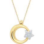 Aslı Gold Altın Yıldızı Taşlı Ay Yıldız Kolye (KLY0376)