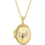 Aslı Gold Anka Kuşu Oval Altın Madalyon Kolye (KLY1546)
