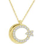Aslı Gold Ay Yıldız Altın Kolye (KLY0276)