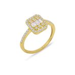 Aslı Gold Baget Taşlı Altın Minimal Yüzük (YZK1410)