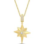 Aslı Gold Boyutlu Kuzey Yıldızı Altın Taşlı Charm Kolye (KLY1444)